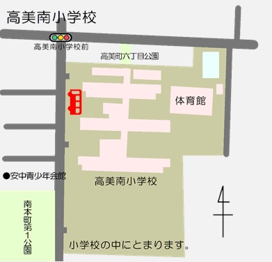 高美南小学校の地図