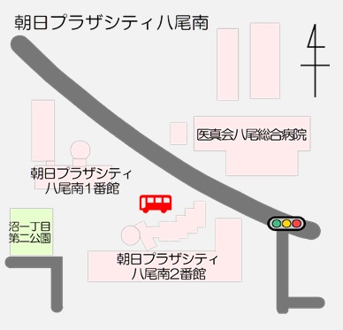 朝日プラザシティ八尾南の地図